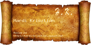 Hardi Krisztián névjegykártya
